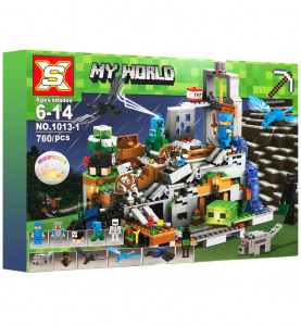 Конструктор Майнкрафт «Горная пещера Mini» со светом, 760 деталей, 11 фигурок