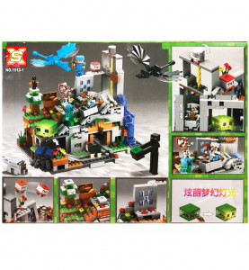 Конструктор Майнкрафт «Горная пещера Mini» со светом, 760 деталей, 11 фигурок